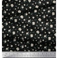 thumbnail image 3 of Soimoi Black Cotton Duck Fabric Leaves & Rose Floral Printed Craft Fabric by the Yard 44 Inch Wide, 3 of 3