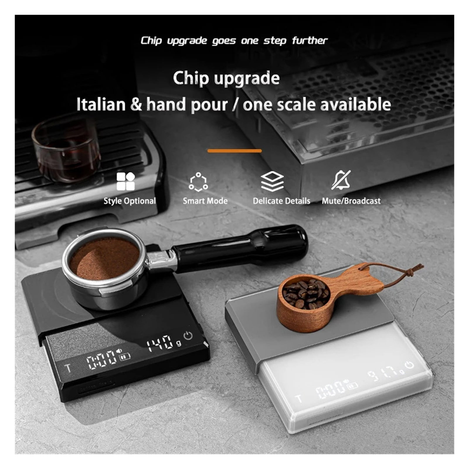 0.1g Electronic Coffee Scale High Precision Digital Kitchen Scale, 2Kg Range USB Rechargeable Home Smart Baking Scale ,Simple Operation