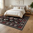 thumbnail image 3 of ODIKA 6'x9' Washable Area Rug Halloween Spooky Skull Damask Haunted Horror Eerie Gothic Border for Dining Room, Under Table, Office Décor, Non-Slip Chair-Friendly, 3 of 7