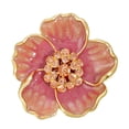 thumbnail image 3 of 2028 Jewelry Gold Tone Enamel & Glass Stone Crystals Flower Pin, 3 of 3