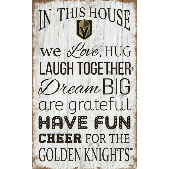 Vegas Golden Knights 11'' x 19'' Team In This House Sign