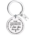 thumbnail image 1 of pstuiky Keychain Rings to My Daughter Message Keychain Stainless Steel Initial Last Name 26 Letter Family Inspirational Keychain, 1 of 1