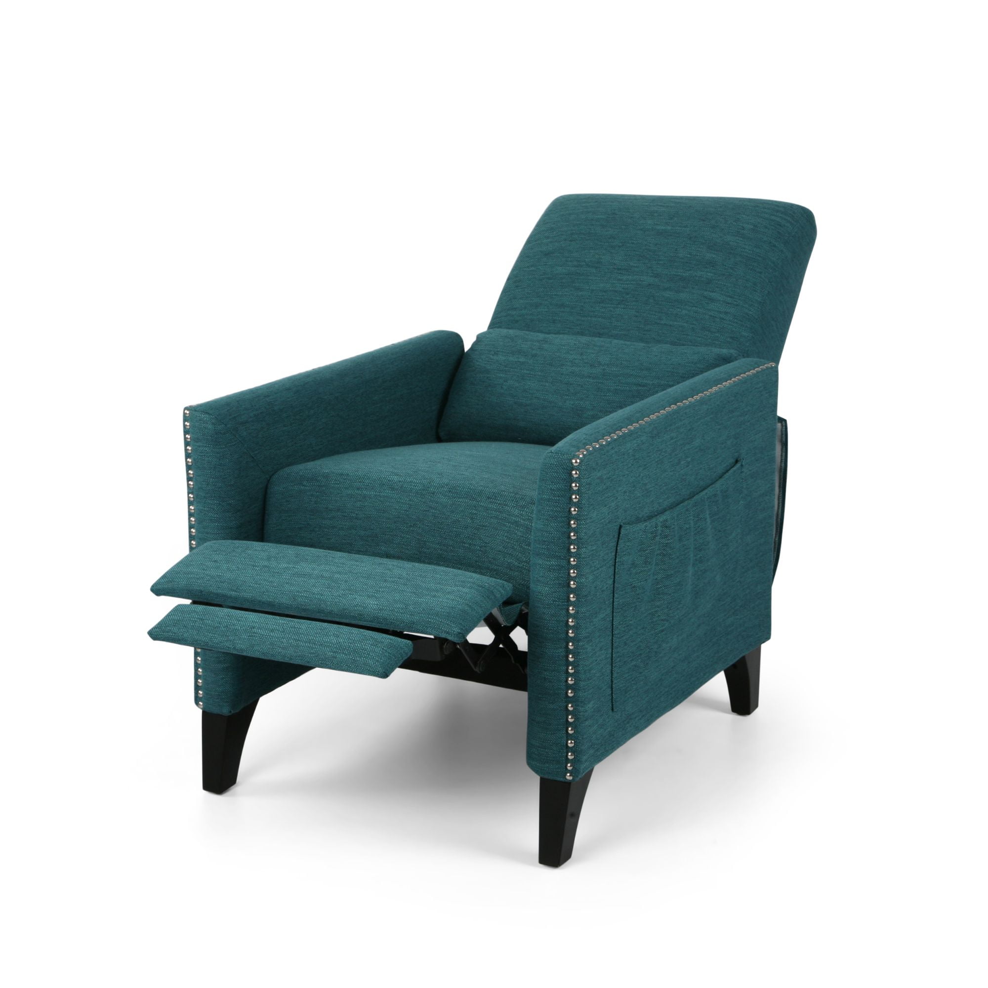 Noble House Pale Standard Contemporary Push Back Recliner, Blue