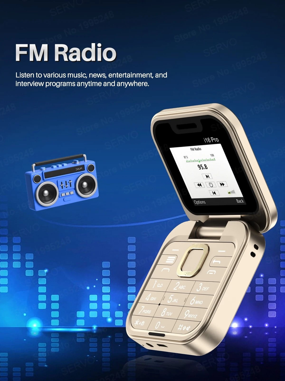 2024 New Mini Flip Mobile Phone 2 SIM Card Small Display Foldable Cell Phone, Unlocked Flip Phone 2G Flip Cell Phone for Seniors (B)