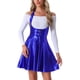 thumbnail image 1 of Faldas de tirantes metálicas INSPIRE CHIC para mujeres, falda A-line de cintura alta para fiestas, XS azul real, 1 of 5