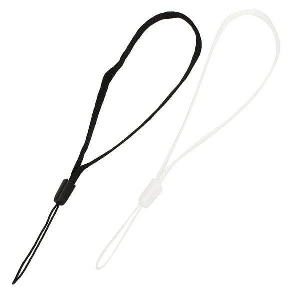Unique Bargains 2 Pcs White Black 7.5  Length Camera MP3 MP4  Phone Hand Wrist Strap String
