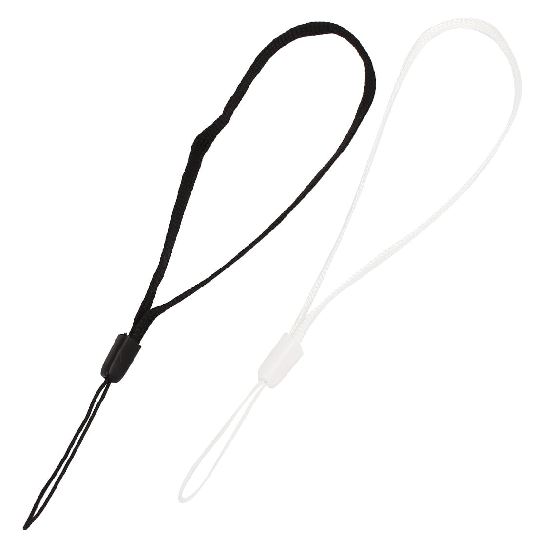 Unique Bargains 2 Pcs White Black 7.5 Length Camera MP3 MP4 Phone Hand Wrist Strap String