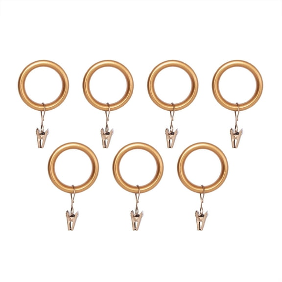 Better Homes & Gardens Modern Metal Curtain Clip Rings in Gold, 1 in. (2.54 cm) Diameter, 7-Pack