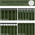 thumbnail image 3 of Topfinel Olive Green Linen Semi Sheer Curtains 96 Inches Long,Spring Boho Bedroom Living Room Home Decor,Cotton Linen Blended Light Filtering ,Back Tab Window Curtain with Hooks ,Set of 2, 3 of 7
