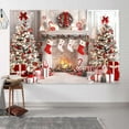 thumbnail image 3 of White Christmas Fireplace Photo Backdrop Winter Xmas Tree Stockings Gifts Background Kids Holiday Party Banner Portrait Photobooth Party Banner Decorations Photo Studio Props 10X8FT, 3 of 5