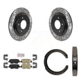 thumbnail image 1 of Transit Auto Rear Disc Drilled & Slotted Rotors Ceramic Pads and Parking Brake Shoes Kit for Car 2016 Kia Optima SX SXL Limited with GAS engine with Electric KDA-103403, 1 of 11