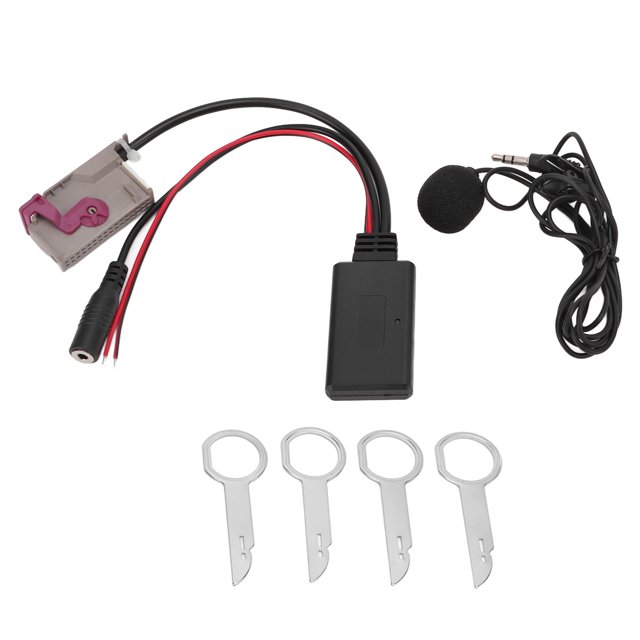 Cable AUX Bluetooth, Adaptador inalámbrico para automóvil Cable AUX Bluetooth 5.0 con reemplazo de micrófono manos libres