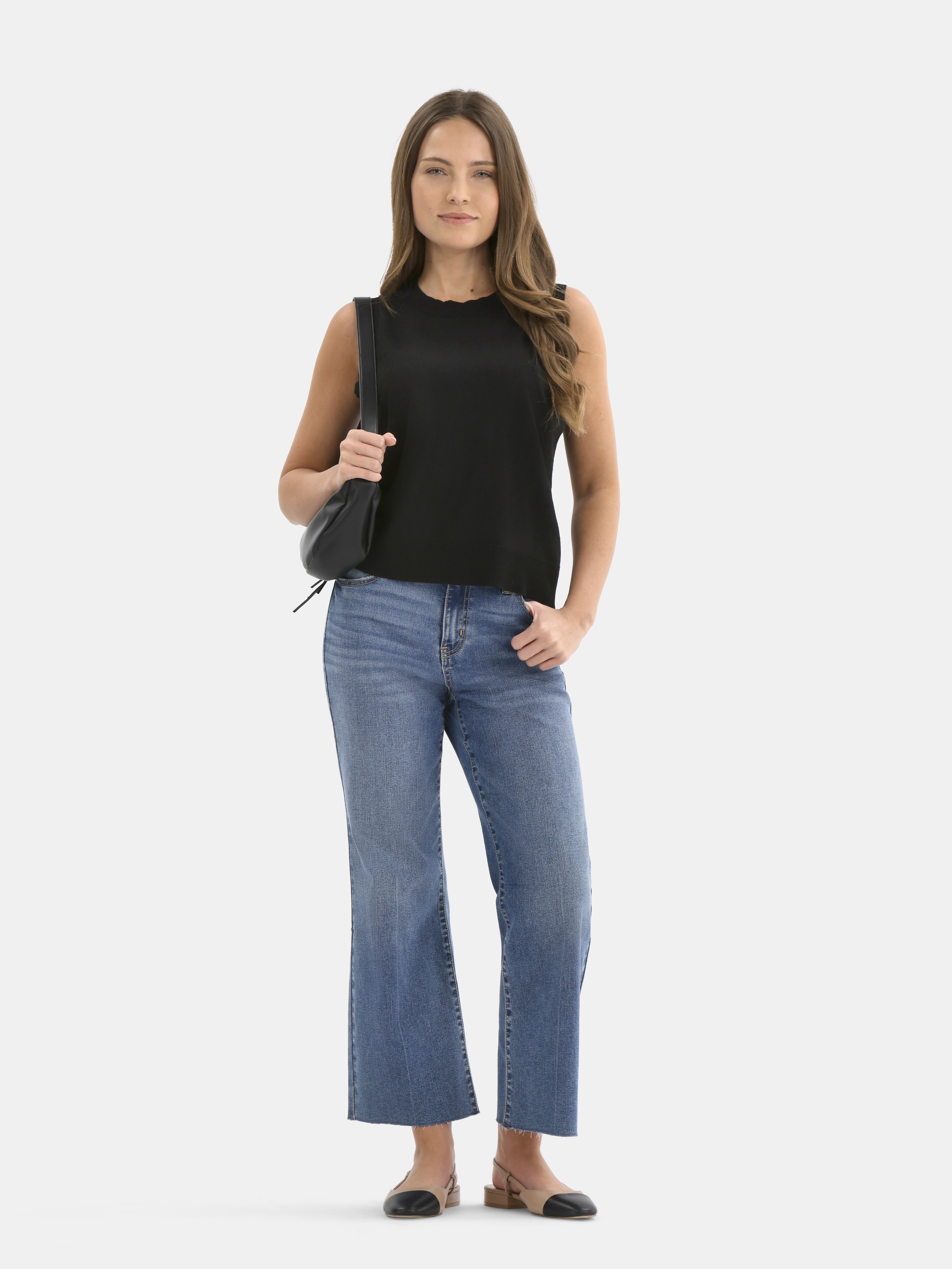 Time and Tru Women's Fine Gauge Sweater Tank Top, Lightweight, Sizes XS-XXXL
