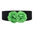 thumbnail image 4 of yuksok Womens Wide Belt Casual Corset Belt Elastic Waist Belt for Coat Dress Decoration Black and Green, 4 of 9