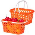 thumbnail image 1 of 2 Pcs Paniers d'Épicerie Portables Panier de Courses avec Poignée Rangement Jouets, 1 of 9