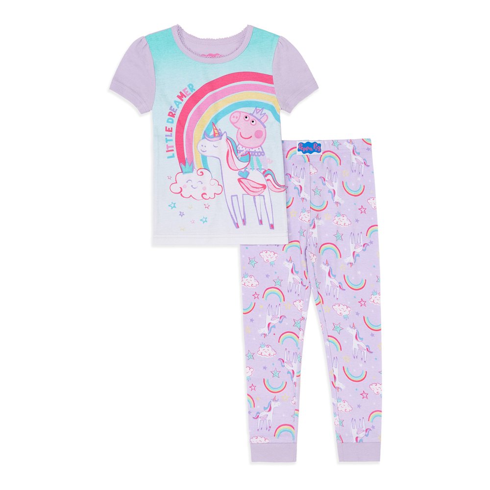 Peppa Pig Toddler Girls' Cotton Pajamas, 2 Piece Set