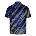 thumbnail image 5 of ZCFZJW Mens Striped Color Block Print T-Shirts Lightweight Casual Summer Short Sleeve Button up V Neck Henley Shirts Loose Regular Fit Comfy Workout Tees Tops Multicolor#05 XXXXL, 5 of 5