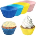 thumbnail image 3 of Moldes de silicona antiadherentes reutilizables para hornear, moldes para pasteles, accesorios de cocina, herramientas para hacer pasteles (paquete de 10) (amarillo), 3 of 5