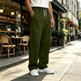 thumbnail image 6 of Wide Leg Sweatpants for Men Elastic Waist Drawstring Baggy Gym Pants Casual Fall Outfit Army Green S, 6 of 6