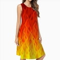 thumbnail image 2 of Red Orange Yellow Burning Flames And Fire Dress Elegant Party Dresses Evening Dresses Women Dress Sleeveless Dress Ladies Dresses, 2 of 4