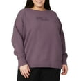 thumbnail image 5 of FILA Women's Chest Logo Cotton Blend Active Crewneck Sweatshirt Top-Purple / S, 5 of 5