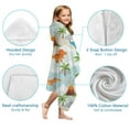 thumbnail image 7 of LightBlue Cartoon Dinosaurs Volcanoes Palms Patter Hooded Bath Towel，60"x35" for Ages 3 To 12 Kids, Quick Dry Lightweight Soft Microfiber Hood Beach Towel Cover Up for Kids, 7 of 7