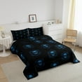 thumbnail image 3 of Manfei Black Blue Damask Comforter Set Twin Size for Boys Girls,Halloween Skull Skeleton Bones Twin Comforter Sets Microfiber for Kids Teens Adult,Gothic Spooky Bohemian Breathable Bedding Set, 3 of 8