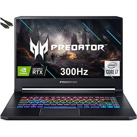 Acer Predator Triton 500 15 Gaming Laptop, 15.6" FHD NVIDIA G-SYNC Display 300Hz (100% sRGB), Intel i7-10750H,32GB RAM 512GB SSD, GeForce RTX 2070 Super 8GB,RGB Backlit KB, Win10 -Black
