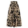 thumbnail image 3 of jinghuiyue Womens Floral Print Tiered Midi Skirts High Waist Flowy Ruffle A-Line Casual Summer Skirt L, 3 of 7