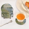 thumbnail image 5 of 6 Coil Coasters 3.94x3.94x0.24 Inch Water Coasters Drink Coasters with Cup Holders Absorbent Coasters Heat Resistant for Bar Protection Oil Painting Lake, 5 of 7