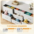 thumbnail image 3 of Bigleap 7-Drawer Fabric TV Stand with Wood Shelf - Versatile Media Console Dresser for Bedroom, Living Room & Small Spaces, Holds up to 50" TV, White, 3 of 9