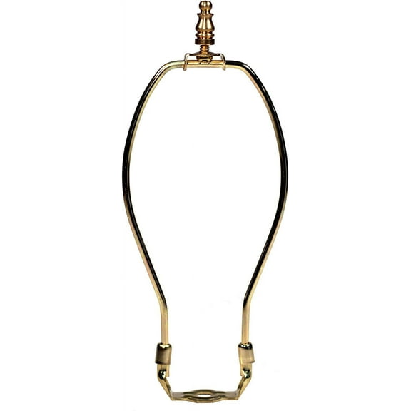 Creative Hobbies® 8 Inch Lamp Harp Kit - Gold Finish | Regular Weight Harp, Premium Finial, and Harp Base Set for Table and Floor Lamps