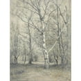 thumbnail image 2 of Alphonse Stengelin 12x14 Gold Ornate Wood Frame and Double Matted Museum Art Print Titled - Forest with Berke Trees (1875 - 1910), 2 of 4