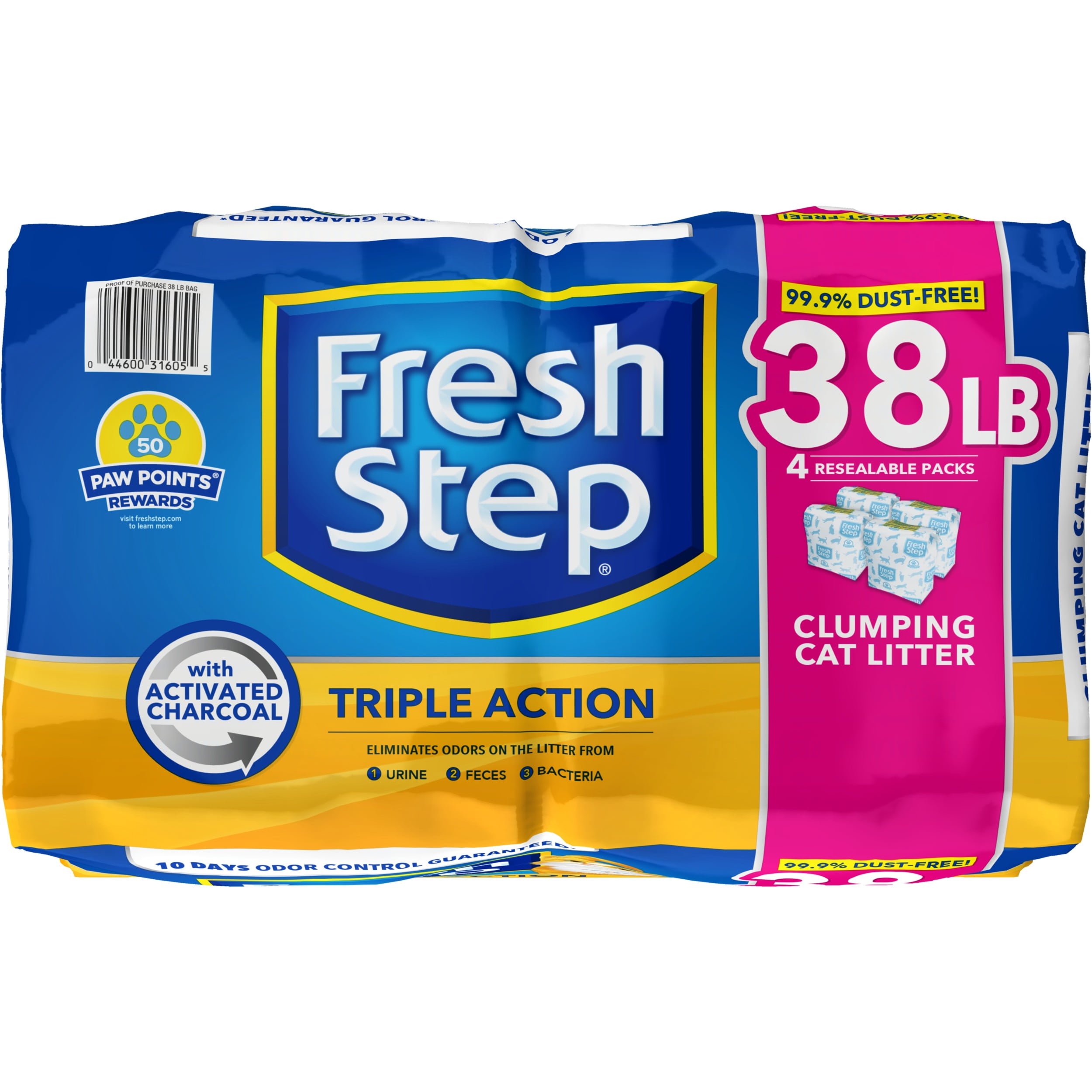 Fresh Step Triple Action Scented Litter Clumping Cat Litter 38 lbs Walmart