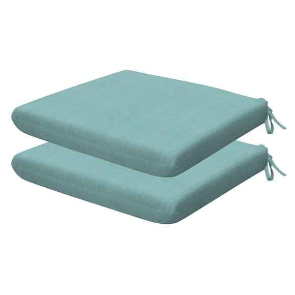 Honeycomb Outdoor Universal Seat Cushion Set 18"" x 17.5"" Textured Solid Coastal Blue Outdoor Chair Cushions