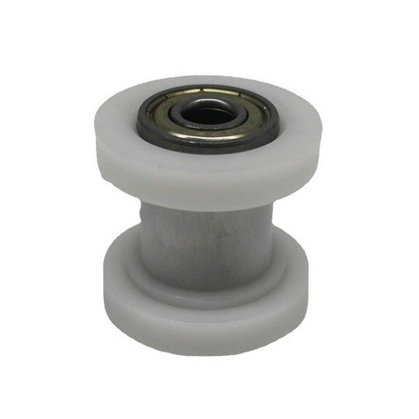 Kenally Tensor de cadena de motocicleta de 8mm, polea de guía deslizante de rodillo Universal, pieza de modificación de repuesto profesional Accesorios para motos Blanco