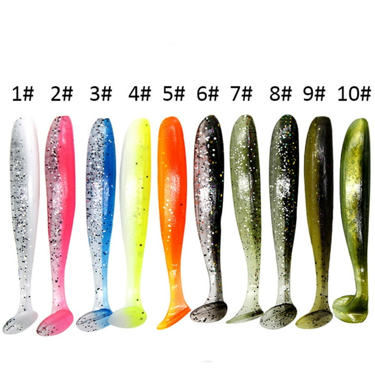 RONSHIN 10pcs/Lot Soft Lures Silicone Bait For Fishing Sea Fishing Pvc  Swimbait Wobblers Artificial Tackle 