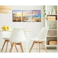 thumbnail image 4 of Beach Pictures Wall-Art - Beach Decor For Bathroom - Ocean Wall Art For Bedroom - Coastal Yellow Wall Decor Ready To Hang Size 16" x 12" x 3 Pieces Canvas art, 4 of 6