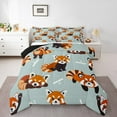thumbnail image 1 of Erosebridal Funny Raccoon Bedding Queen Comforter Set, Red Panda Comforter Sets Queen Size Kawaii Animal Reversible Down Comforter, Microfiber Room Decor, 3 Pieces, 1 of 8
