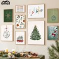 thumbnail image 2 of Póster de decoración de bola de árbol de Navidad, pintura en lienzo de acebo esmerilado, furgoneta de invierno, impresiones de copo de nieve, imagen decorativa para habitación del hogar, 2 of 4