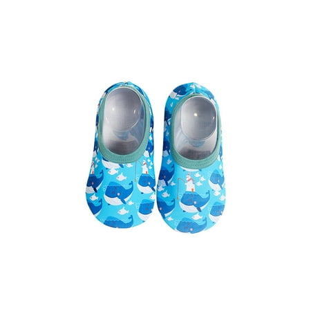 

Rotosw Boys Girls Sock Slipper Prewalkers Crib Shoes Pull On Floor Slippers Comfort Cartoon Soft Shoe Home Non-slip Socks Blue Whale 8C