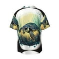 thumbnail image 2 of Balery Watercolor Turtle3 Men's Casual Button Down Shirt Short Sleeve Textured Summer Cuban Beach Shirts-3X-Large, 2 of 7