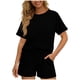 thumbnail image 1 of TaTaai Women's Short Sleeve Top and Shorts Set Round Neck Design Elastic Waist Shorts with Pockets Solid Color Casual Two Piece for Summer Daily Activities Gift, 1 of 5