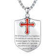 thumbnail image 2 of Collar CEKAMA Knights Templar Cross Joshua 1:9 en plata de ley, 2 of 7