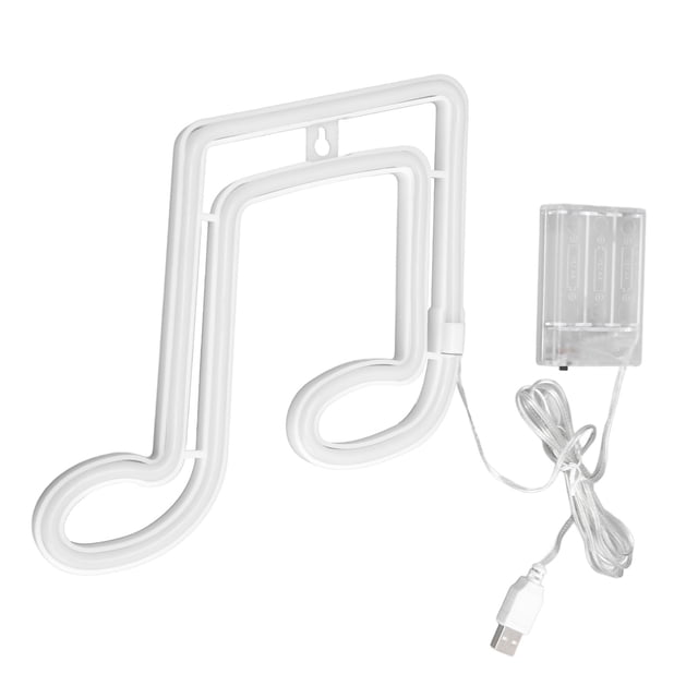 LED Neon Sign Light, Music Note Neon Light IP45 Waterproof Wall Hanging Dual Power Supply 200lm For Home Decor Blue Light,Red Light,Pink Light