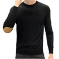 thumbnail image 1 of Styesk Mens Sweater Solid Color Pullover Sweater Cable Knit Patchwork Crewneck Sweater Comfy Soft Lightweight Oversized Sweater Casual Loose Sweaters, 1 of 2