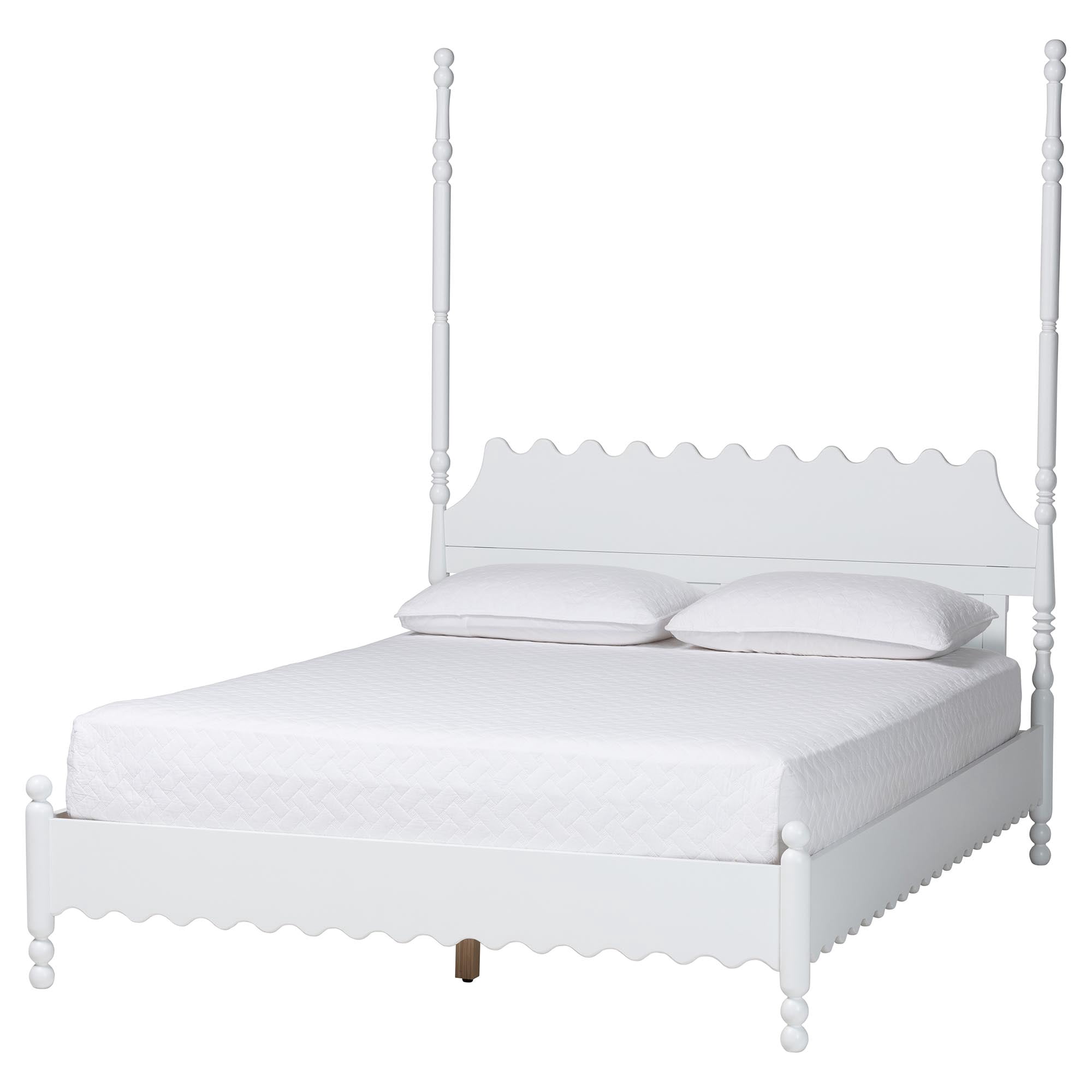 Baxton Studio Hoffman Modern Farmhouse Bedroom Set, King, 4-Piece, White