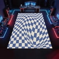 thumbnail image 4 of Twisted Blue Grid Area Rugs Optical Illusions Rugs Non Slip Low Pile Indoor Throw Carpet for Living Room Bedroom Gameroom Study Office Entrance Foyer 2x3ft Small, 4 of 7