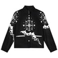 thumbnail image 4 of Jackets for Women Winter Coat Jackets Flannel Stand Collar Jacket(Compass Graphics,Size:S-4XL), 4 of 7