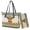 Highland Cattle Sunflower Aztec Tribal, variant on TSOVTHRID Hummingbird Hibiscus Floral Print Handbag and Wallet Set Tote Bag Top Handle Handbag with Matching Leather Wallet Large Capacity Shoulder Satchel Purse for Shopping
